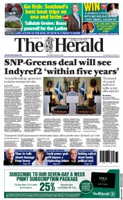 The Herald (UK) Newspaper Front Page for 21 August 2021