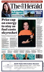 The Herald (UK) Newspaper Front Page for 21 September 2021