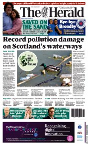 The Herald (UK) Newspaper Front Page for 22 October 2021