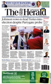 The Herald (UK) Newspaper Front Page for 22 April 2022