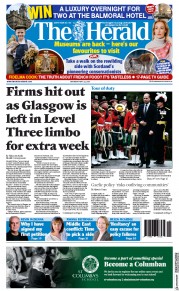 The Herald (UK) Newspaper Front Page for 22 May 2021