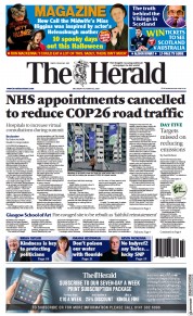 The Herald (UK) Newspaper Front Page for 23 October 2021