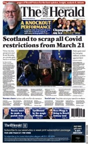 The Herald (UK) Newspaper Front Page for 23 February 2022