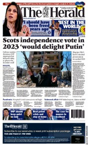 The Herald (UK) Newspaper Front Page for 23 March 2022