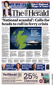 The Herald (UK) Newspaper Front Page for 23 April 2021