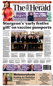 The Herald (UK) Newspaper Front Page for 24 November 2021