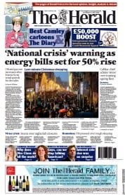 The Herald (UK) Newspaper Front Page for 24 December 2021