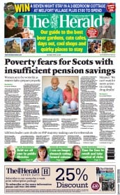 The Herald (UK) Newspaper Front Page for 24 April 2021