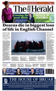 The Herald (UK) Newspaper Front Page for 25 November 2021