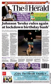 The Herald (UK) Newspaper Front Page for 25 January 2022