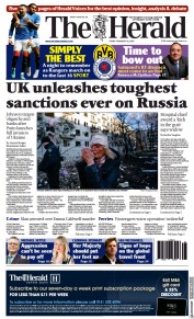 The Herald (UK) Newspaper Front Page for 25 February 2022