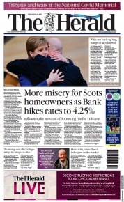 The Herald front page for 25 March 2023