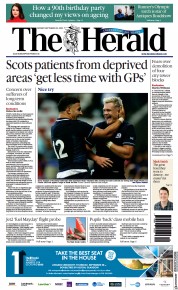 The Herald front page for 25 September 2023