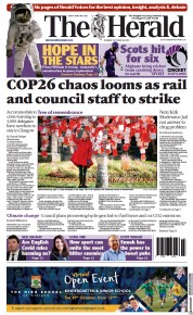 The Herald (UK) Newspaper Front Page for 26 October 2021