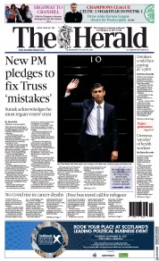 The Herald (UK) Newspaper Front Page for 26 October 2022