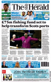 The Herald (UK) Newspaper Front Page for 27 December 2021