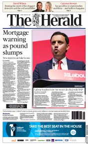 The Herald (UK) Newspaper Front Page for 27 September 2022