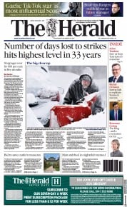 The Herald (UK) Newspaper Front Page for 28 December 2022