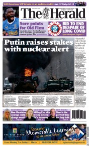 The Herald (UK) Newspaper Front Page for 28 February 2022