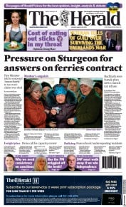The Herald (UK) Newspaper Front Page for 28 March 2022