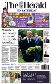 The Herald (UK) Newspaper Front Page for 28 May 2022