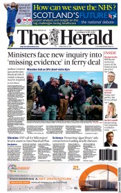 The Herald (UK) Newspaper Front Page for 29 April 2022