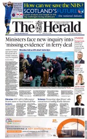 The Herald (UK) Newspaper Front Page for 29 April 2022