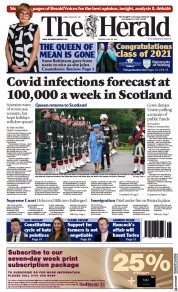 The Herald (UK) Newspaper Front Page for 29 June 2021