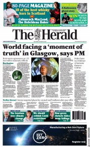 The Herald (UK) Newspaper Front Page for 30 October 2021