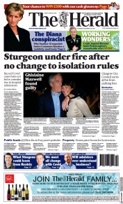 The Herald (UK) Newspaper Front Page for 30 December 2021