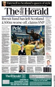 The Herald (UK) Newspaper Front Page for 30 December 2022