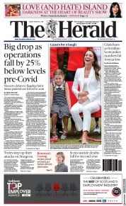 The Herald front page for 3 August 2022