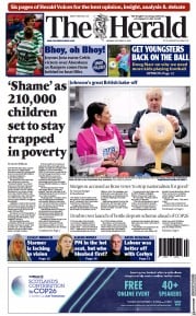 The Herald (UK) Newspaper Front Page for 4 October 2021