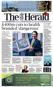 The Herald (UK) Newspaper Front Page for 4 November 2022