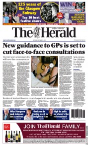 The Herald (UK) Newspaper Front Page for 4 December 2021