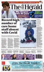 The Herald front page for 4 January 2022