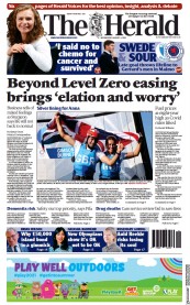 The Herald (UK) Newspaper Front Page for 4 August 2021