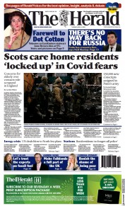 The Herald (UK) Newspaper Front Page for 5 April 2022