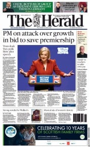 The Herald (UK) Newspaper Front Page for 6 October 2022