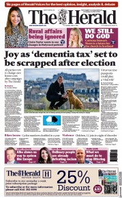 The Herald (UK) Newspaper Front Page for 6 April 2021