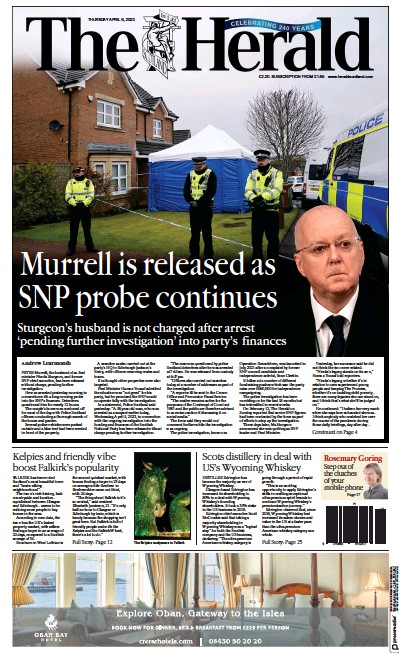 The Herald Newspaper Front Page (UK) for 6 April 2023