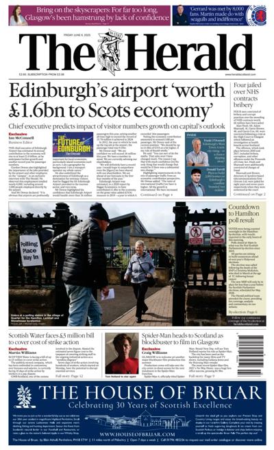 The Herald Newspaper Front Page (UK) for 6 June 2025