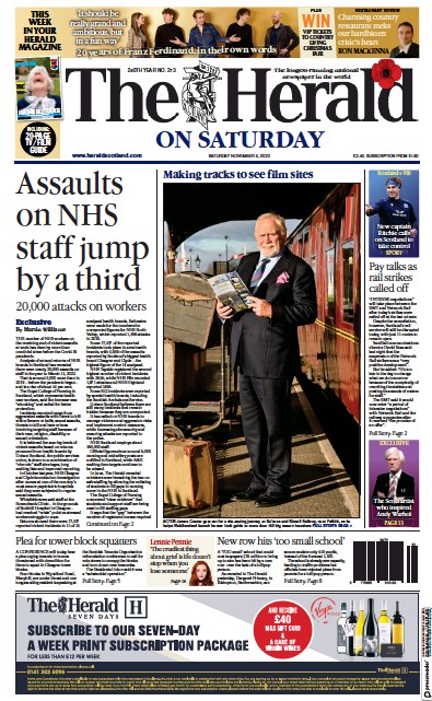 The Herald Newspaper Front Page (UK) for 7 November 2022