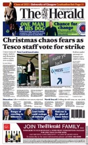 The Herald (UK) Newspaper Front Page for 7 December 2021