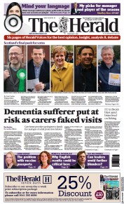 The Herald (UK) Newspaper Front Page for 7 May 2021