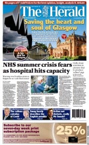 The Herald (UK) Newspaper Front Page for 7 July 2021
