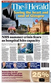 The Herald (UK) Newspaper Front Page for 7 July 2021