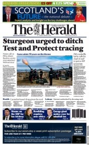 The Herald (UK) Newspaper Front Page for 8 February 2022