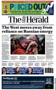 The Herald (UK) Newspaper Front Page for 8 March 2022