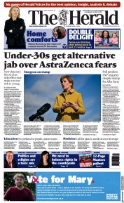 The Herald (UK) Newspaper Front Page for 8 April 2021